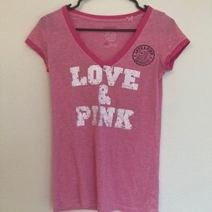 Love & Pink University Pink Bedazzled T-Shirt